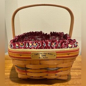 Longaberger 1996 LIGHT THE FIRE WITHIN Bee Basket w/ Jeff & Joe Signatures